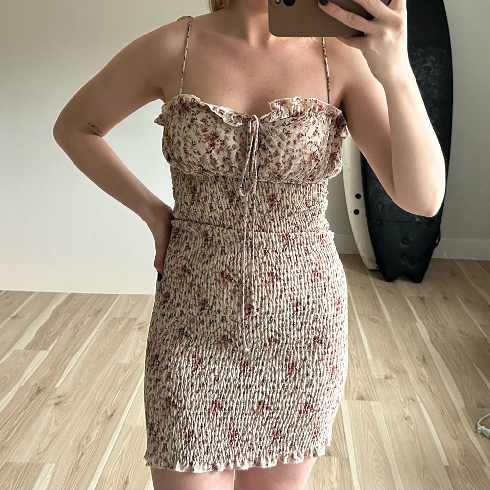 SWEET LEMON | FLORAL BODYCON SUMMER MINI DRESS | SIZE SMALL